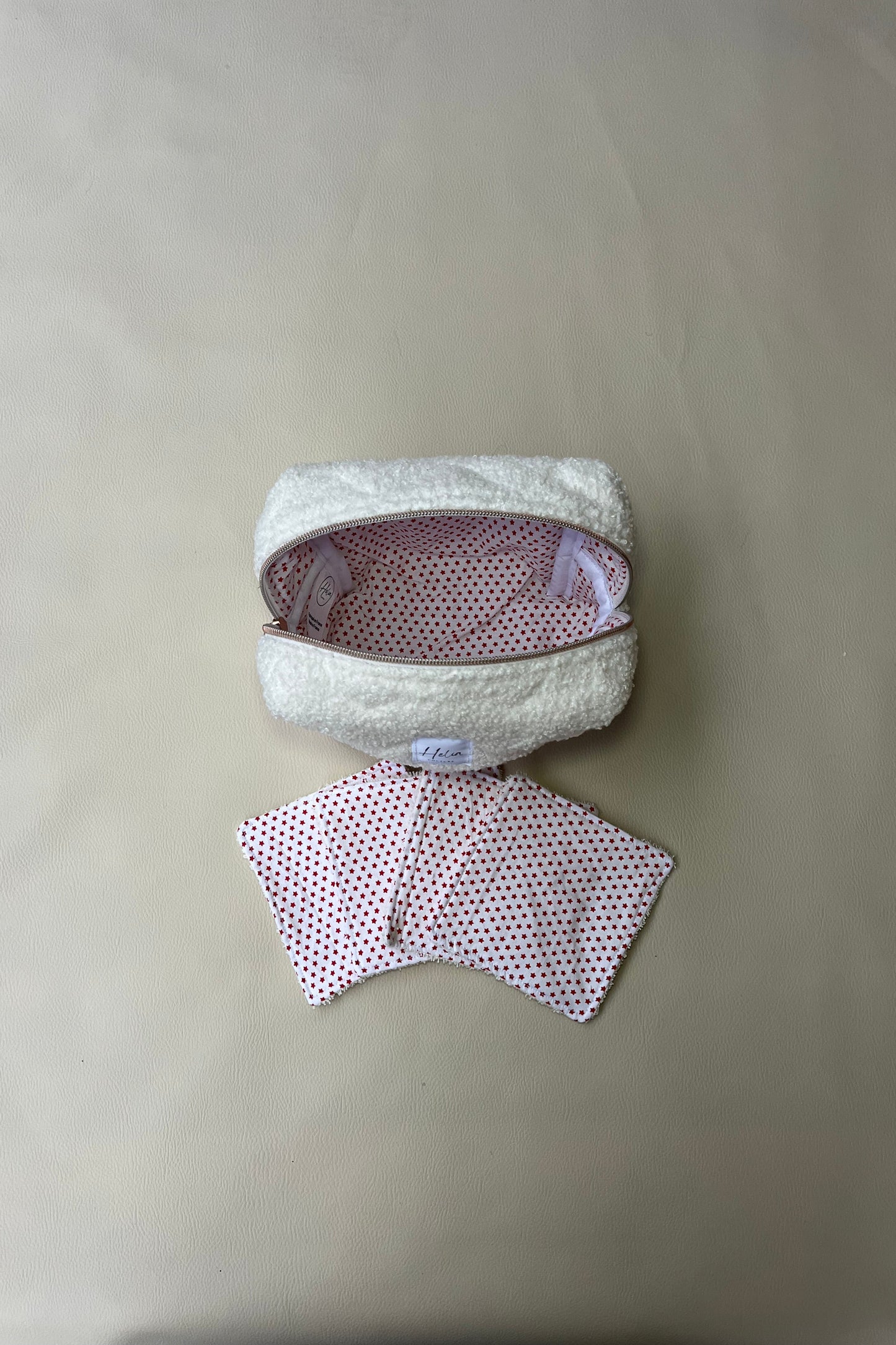 Trousse de Toilette et 7 Cotons Réutilisables "Cocon d'hiver"