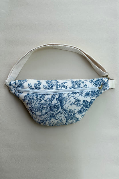 Sac banane "Belle Époque" - sac banane femme motif toile de Jouy, chic et intemporel