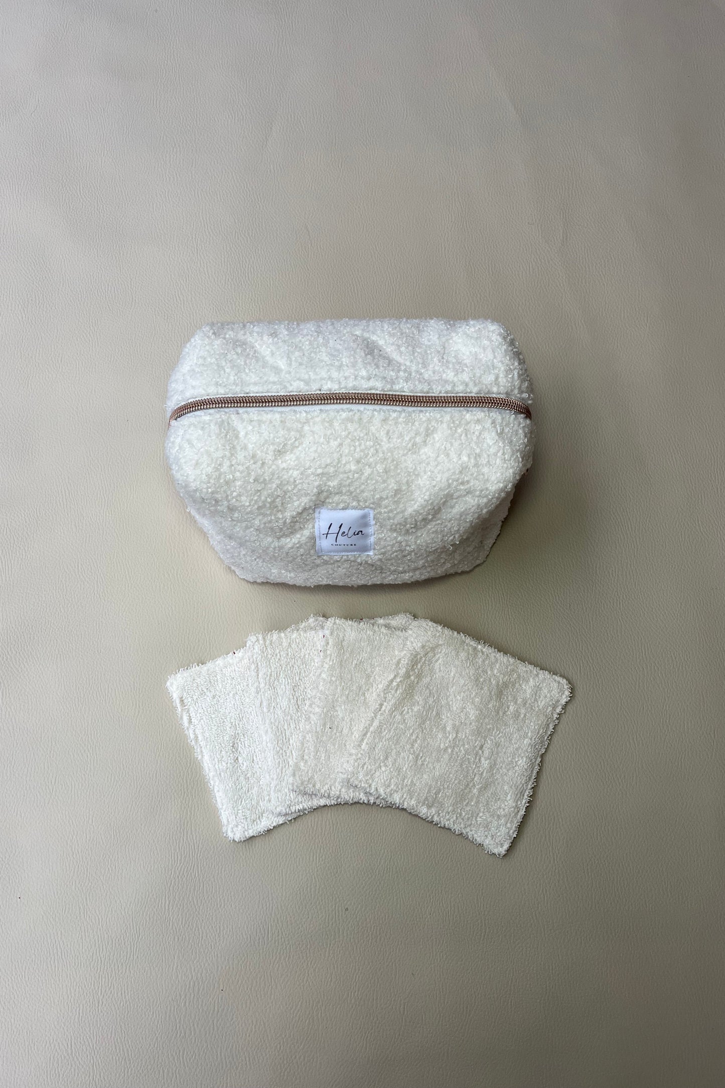 Trousse de Toilette et 7 Cotons Réutilisables "Cocon d'hiver"