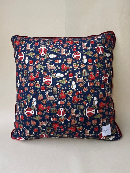 Housse de coussin "Nostalgie de Noël" - décoration festive et cosy