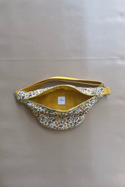 Sac banane "Bohème" - Sac banane femme motif fleuri champêtre, doux et ensoleillé